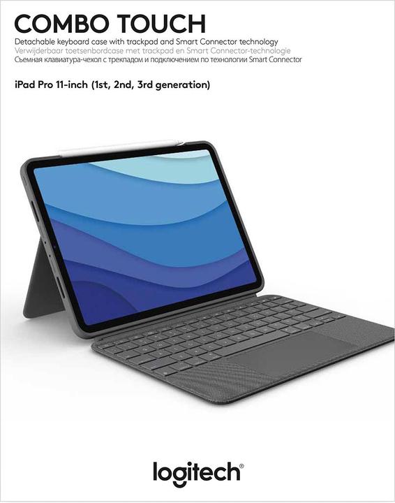 Image du produit Logitech Combo Touch (CH, iPad Pro 11 2022 (4e génération), iPad Pro 11 2021 (3ème génération), iPad Pro 11 2020 (2. Gen), iPad Pro 11 2018 (1. Gen))