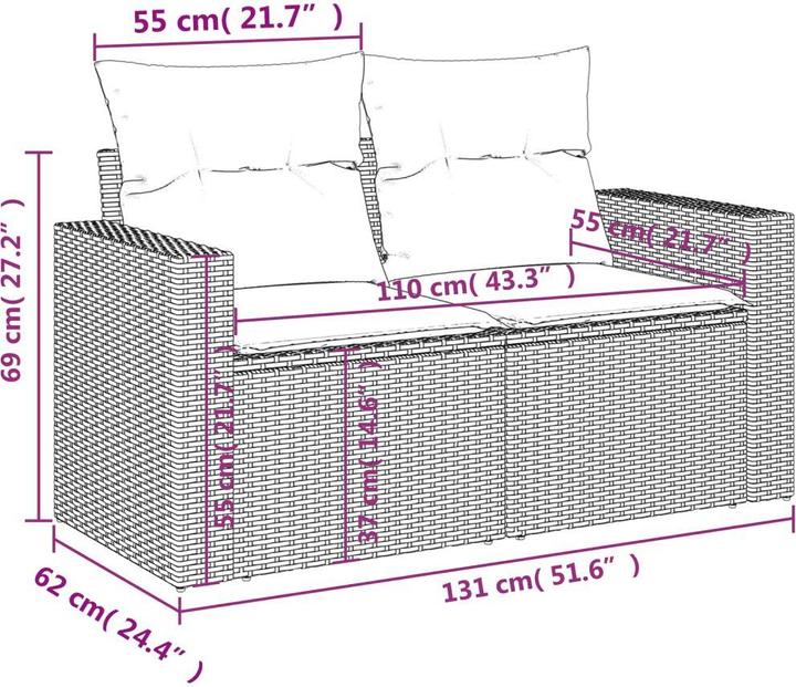 Produktbild VidaXL Gartenmöbel Sofa Garnitur Gartengarnitur Garten Sitzgruppe 5-tlg. Beige