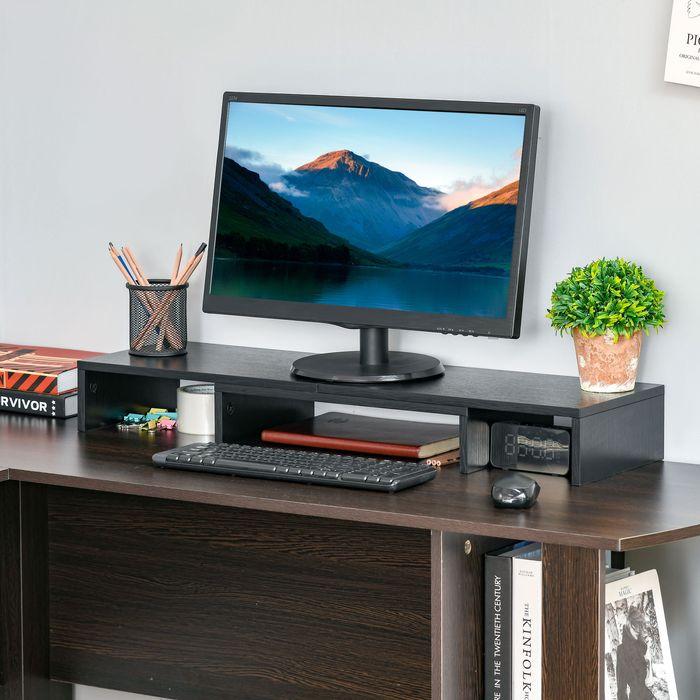 Produktbild Swisshandel24 Monitorständer Länge Winkel verstellbar doppelter Bildschirmständer Holzregal Monitorhalter für Bild