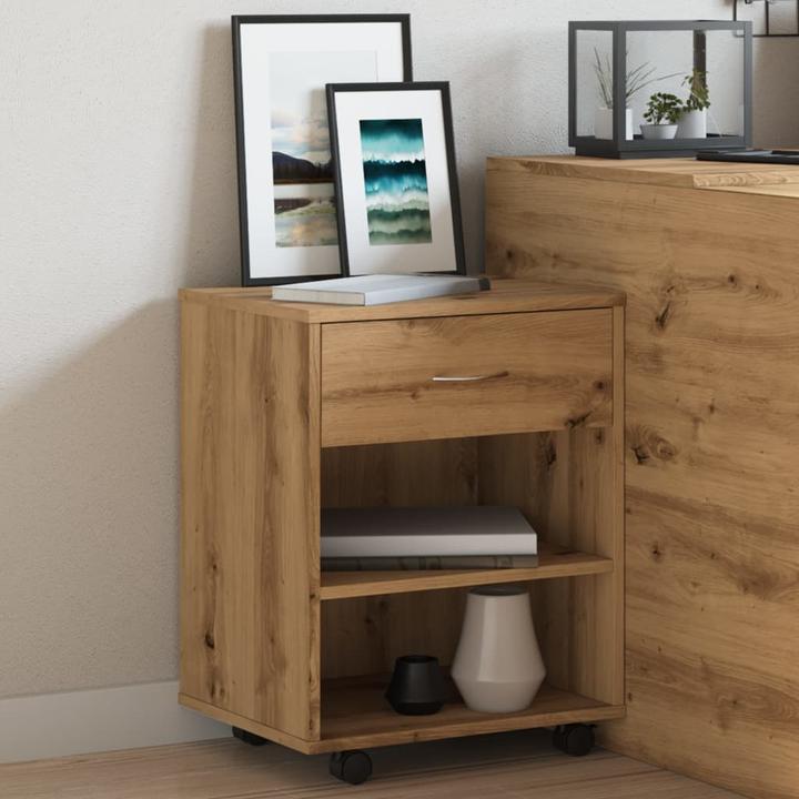 Immagine prodotto VidaXL Rollcontainer Rollschrank Bürocontainer Büroschrank Schrank Artisan-Eiche (46 x 36 x 59 cm)