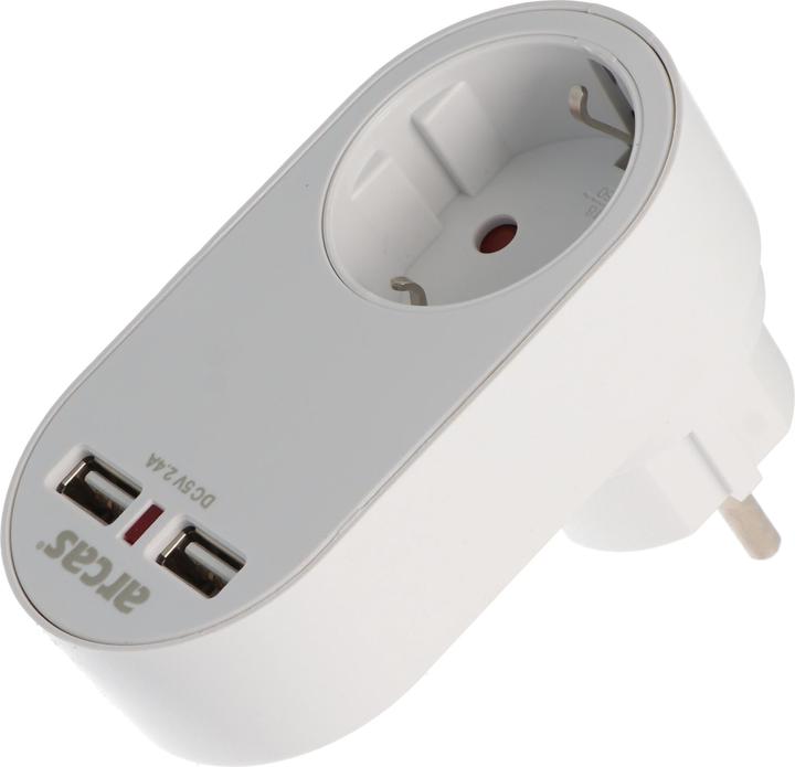 Produktbild Goobay Steckdose mit 2x USB-Port, 2,0A Schutzkontaktsteckdose 16A (3500 W)