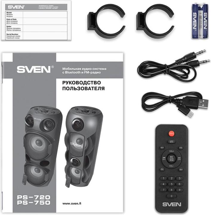 Produktbild Sven PS-720 portable speaker Mono portable speaker Black (10 h, Akkubetrieb, Stromversorgung über USB)