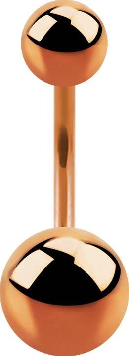 Star Piercing Micro Banane rosegold mit zwei Kugeln (ohne Messing, Chirurgenstahl 316L)