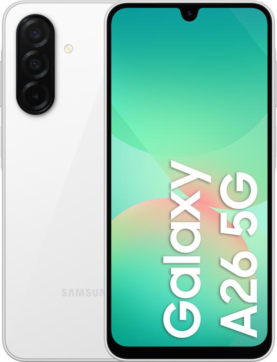 Image du produit Samsung Galaxy A26 (256 Go, Blanc, 6.70", Double SIM, 50 Mpx, 5G)