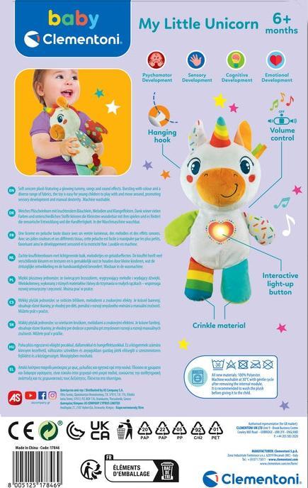 Image du produit Clementoni Bébé - peluche licorne (27 cm)