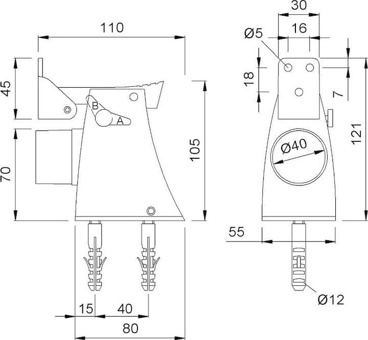 Image du produit Kws Arrêt de porte 1110 (1 pièce(s), 55 x 80 mm)