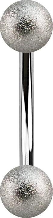Star Piercing Banane silber mit zwei Kugeln gesprenkelt (Chirurgenstahl 316L)