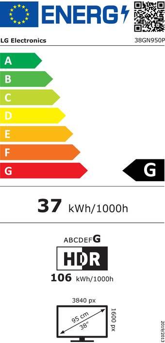 Energie-Label LG 38GN950P-B (3840 x 1600 Pixel, 38")