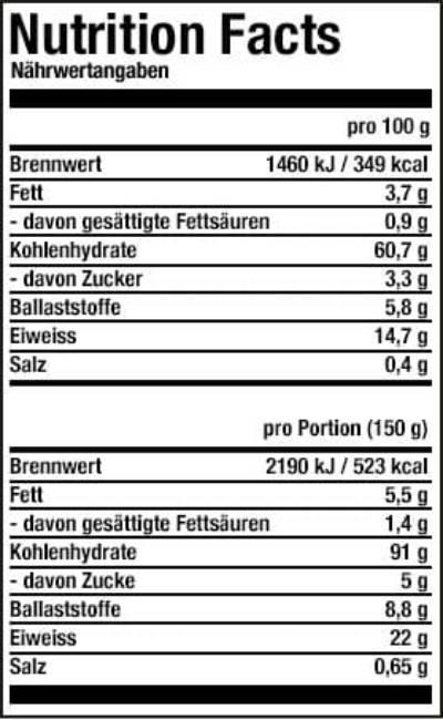 Nährwerte und Zutaten ESN Massive Weight Gainer (Vanille, 1 Stk., 4000 g)