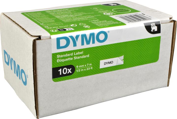 Produktbild Dymo 1x10 D1 Schriftband 9mmx7m auf (0.90 cm, Weiss)