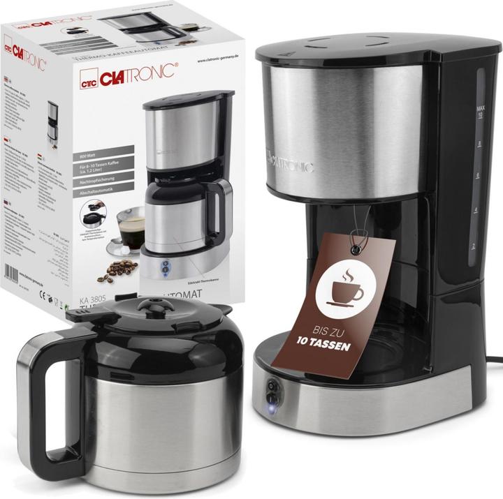 Actual product image Clatronic KA 3805 Coffee maker silver, 8-10 cups
