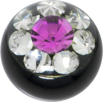 Immagine prodotto Bijouteria Chiusura piercing (Acciaio chirurgico 316L, Rivestimento PVD (nero), Cristallo premium)