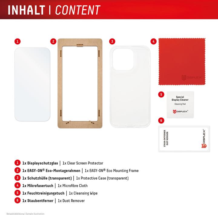 Actual product image Displex Real Glass, 2D Panzerglas + Handyhülle (1 Piece, Apple iPhone 16e)