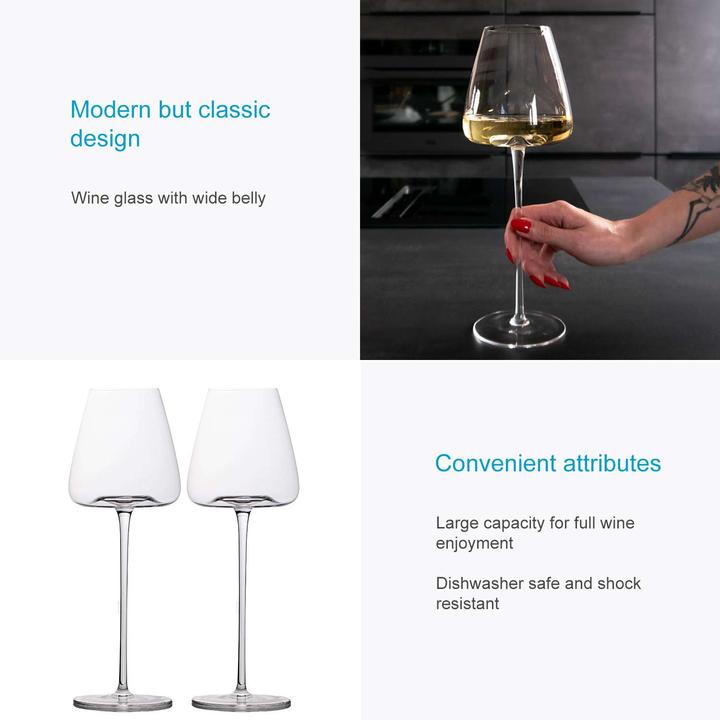 Produktbild Intirilife Wein Glas Set für Rotwein Weisswein (50 cl, 2 Gläser, Weingläser Set)