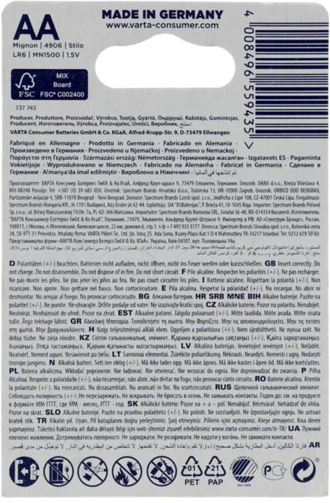 Produktbild Varta Longlife Power (4 Stk., AA, 2960 mAh)