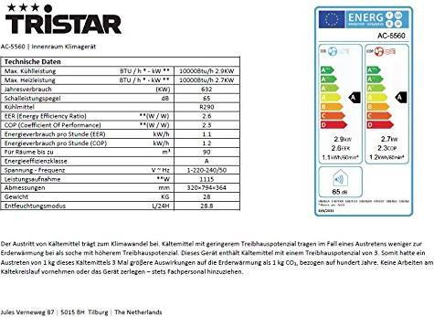 Image du produit Tristar Ac-5560 (33 m², 10000 BTU/h)