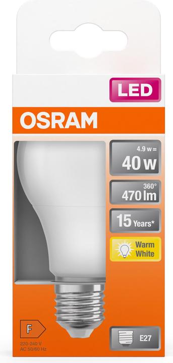 Produktbild Osram Led Star Classic A (E27, 5.50 W, 470 lm, 1 x, F)