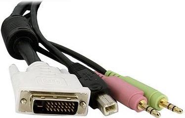 Produktbild StarTech 3 m 4-in-1 USB Dual Link DVI-D KVM-Switchkabel mit Audio und Mikrofon