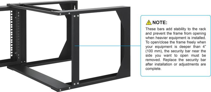 Image du produit Intellinet Rack de laboratoire 19" pour montage mural, 2 rails de support, 6 UH (6 HE, Rack 19 pouces)