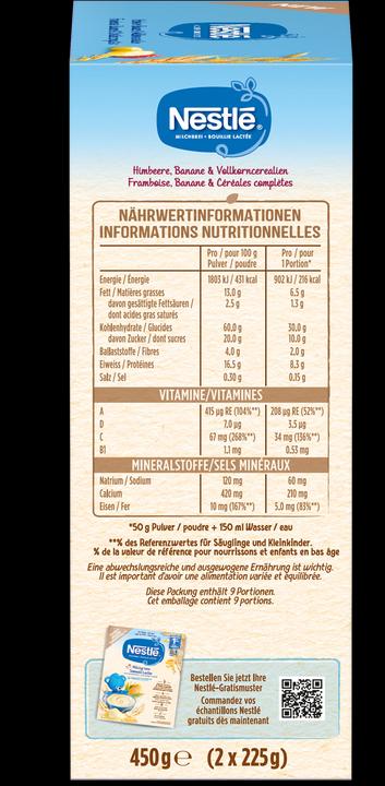 Immagine prodotto Nestlé Banana al lampone e cereali integrali (450 g)