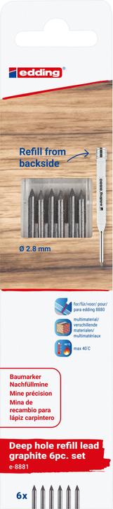 Produktbild Edding 8881 - Nachfüllmine (Grau, 3 mm, 6 x)