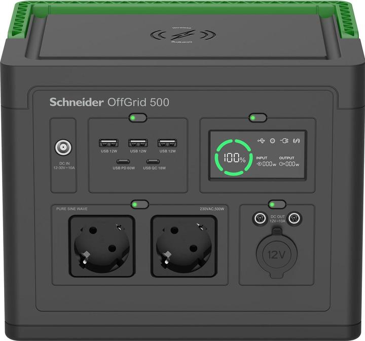 APC Schneider OffGrid Portable Power Station 500 517Wh Lithium-ion 2 Schuko Sinewave (517 Wh, 5.50 kg)