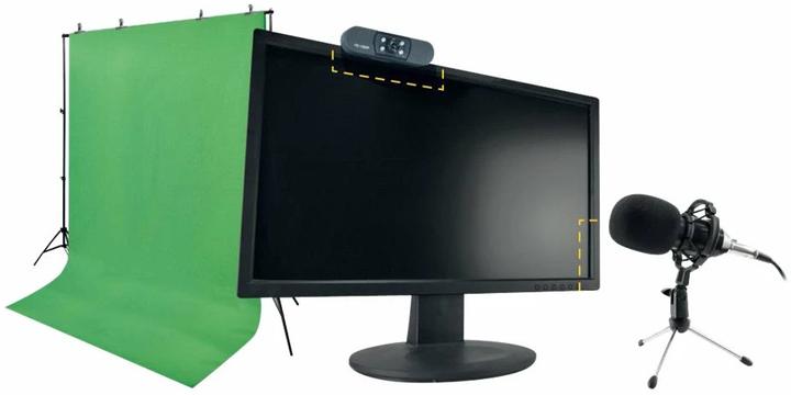 Image du produit Steelplay Pro HD Streamers 4 in 1 Pack micro + webcam + greenscreen + trépieds (2 Mpx)