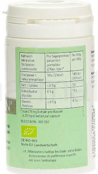 Nutritional values and ingredients Ganodermin Vital mushroom extract capsule (60 Piece, Capsules, 42 g)