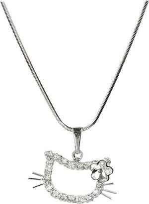 Levien GirlÂ's necklace Kitten with a Crystal flower (L)