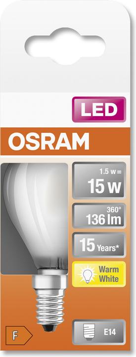 Produktbild Osram Led Retrofit Classic P (E14, 15 W, 136 lm, 1 x, F)