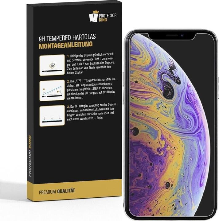 Produktbild Protectorking 3x echtes Tempered 9H Panzerhartglas 3D KLAR (3 Stück, Apple iPhone XS)