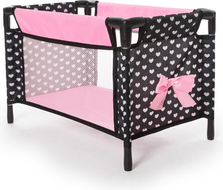 Actual product image Bayer Travel set 9in1 with doll's bed and high chair black/pink