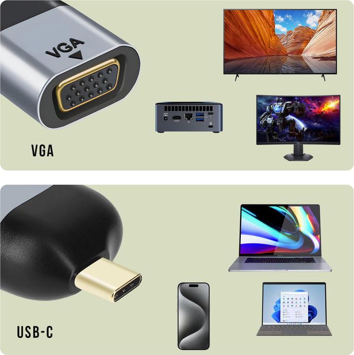 Produktbild Avizar ADA-C2VGA, USB-C / VGA Adapter (USB Typ-C, 500 cm)