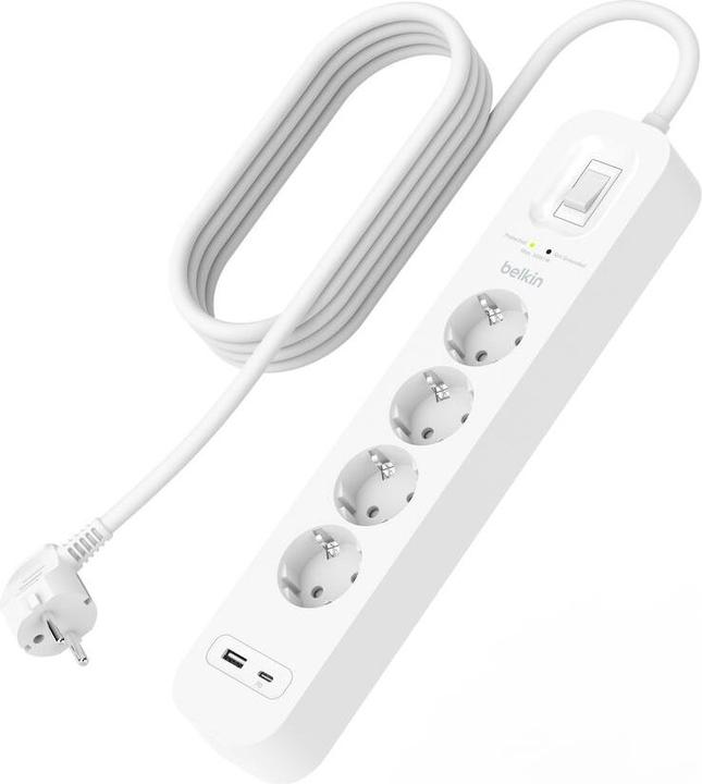 Produktbild Belkin Surgemaster Überspannungsschutz (4 x, USB-A, CEE 7/3, USB-C, 2 m)