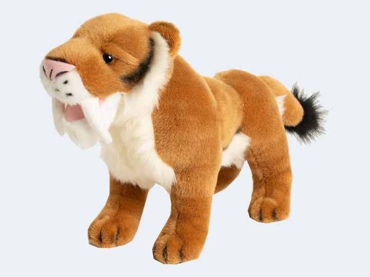 Actual product image Semo Trigon soft toy sabre-toothed tiger 35 cm, cuddly toy plush animal, prehistoric animal, stone age