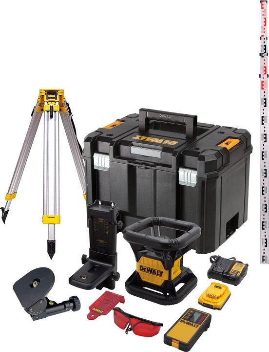 Productafbeelding DeWalt 18V Volautomatische Roterende Laser DCE074D1R Verticale Plummet Enkel Rood