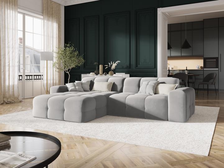 Actual product image Micadoni Velvet Left Corner Sofa, "Kendal", 4 Seats, 256x173x79Made in Europe (Corner sofa)