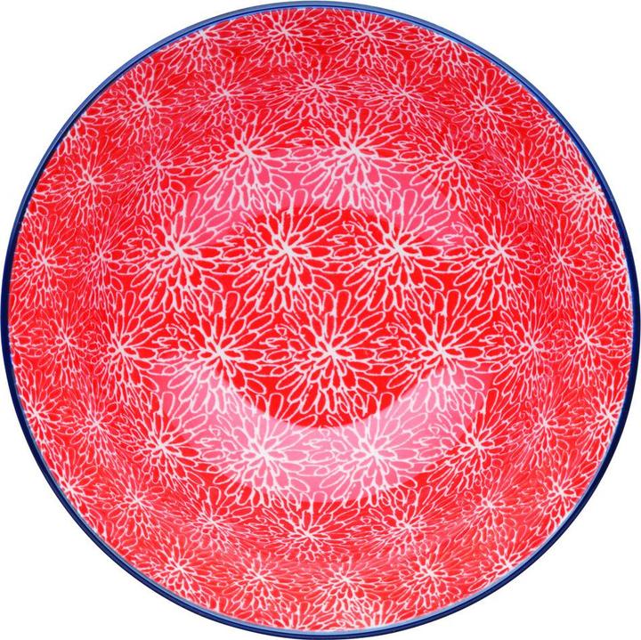 Produktbild Kitchen Craft KitchenCraft Glazed Stoneware Bowl, Red Floral, 15.5x7.5cm, Labelled (15.50 cm, 1.92 l, 1 x)