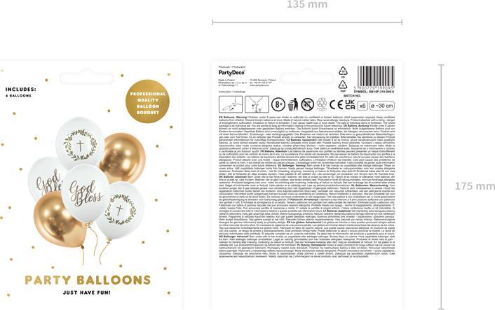 Image du produit Partydeco Ballons 30 cm, God Bless, mix (1 pkt / 6 pc.) (1 x)