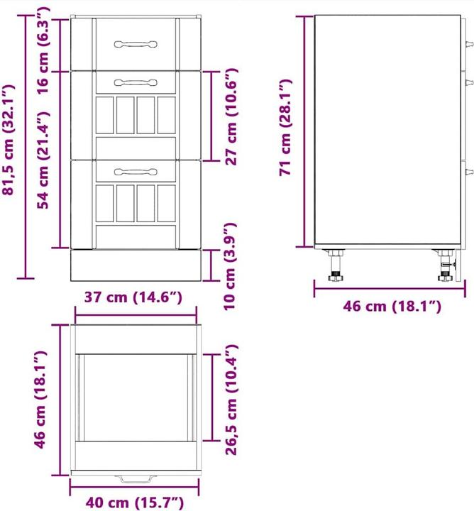 Produktbild VidaXL Madlene (40 x 46 x 81.5 cm)