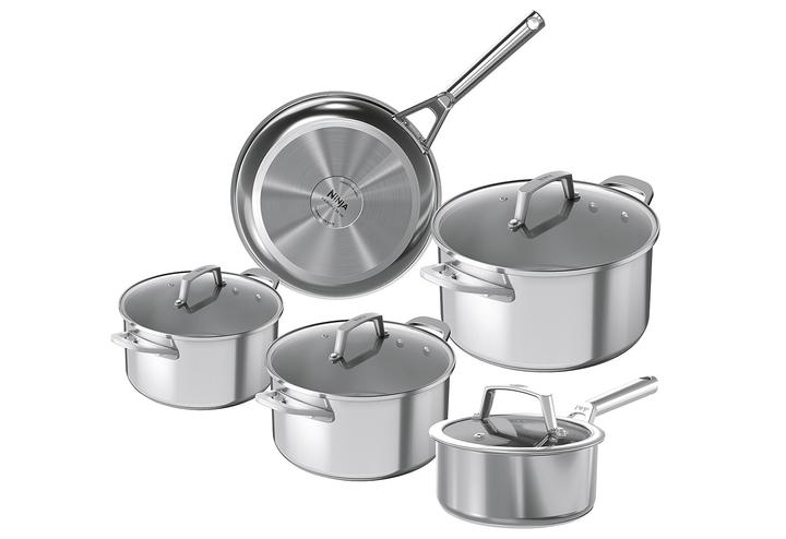 Ninja NIA Topf-u.Pfannenset 5t.Z.ES (24 cm, Pfannenset + Topfset, Edelstahl)