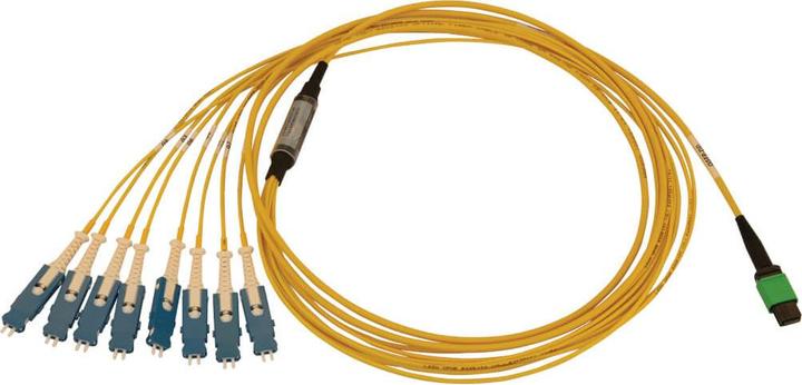 Actual product image Eaton 40/100/400G Singlemode 9/125 OS2 Breakout Fibre Optic Cable 16F MTP/MPO-APC to 8x Du (3 m)