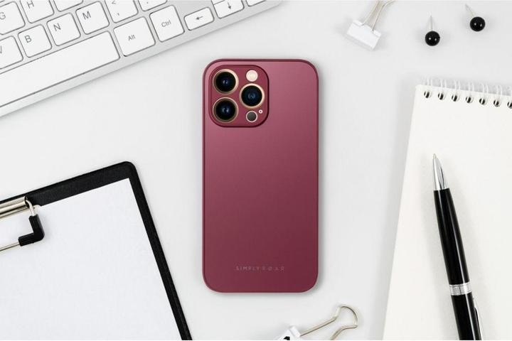 Actual product image Roar SM Matte Glass Case iPhone 14 wine red (Apple iPhone 14)