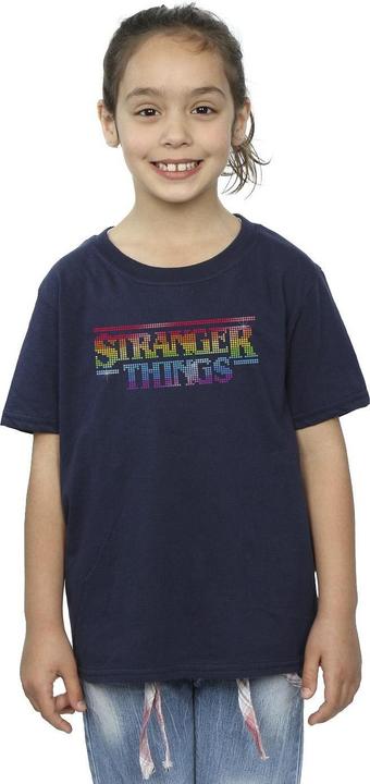 Immagine prodotto Netflix Stranger Things Rainbow Dot Logo Maglietta Ragazze (140, 146)