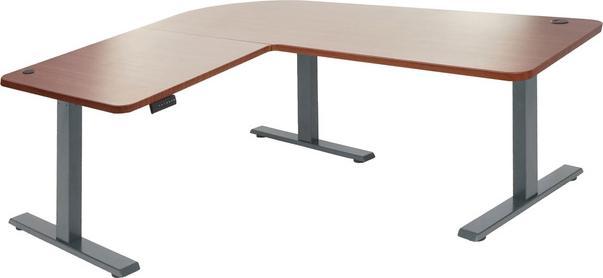 Actual product image Swisshandel24 Corner desk, computer desk, electrically height-adjustable 178x178cm 84kg natural, anthracite-grey (178 x 178 cm)