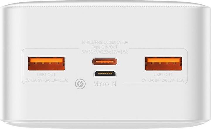 Image du produit Baseus Banque d'alimentation Bipow 20000mAh, 15W (blanc) (20000 mAh, 15 W, 74 Wh)
