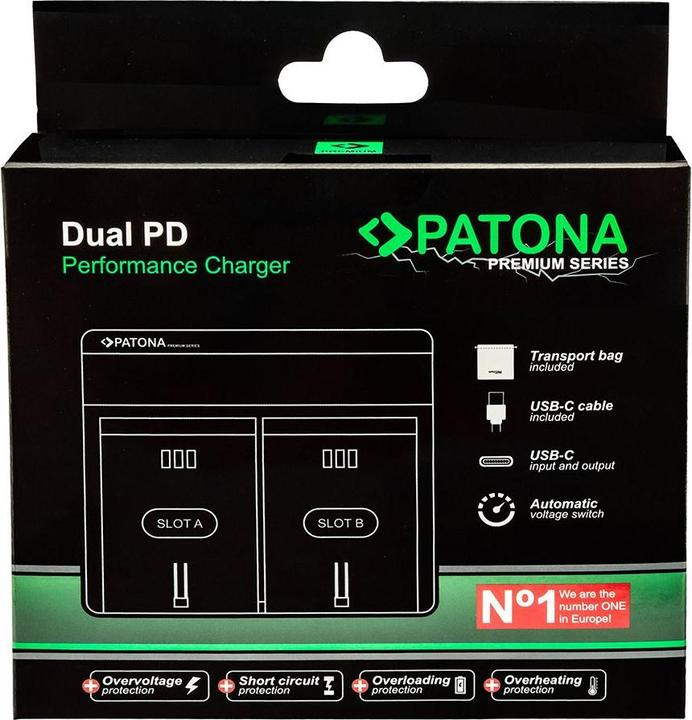 Actual product image Patona Dual PD Sony NP-FZ100 USB-C (Camera battery charger)