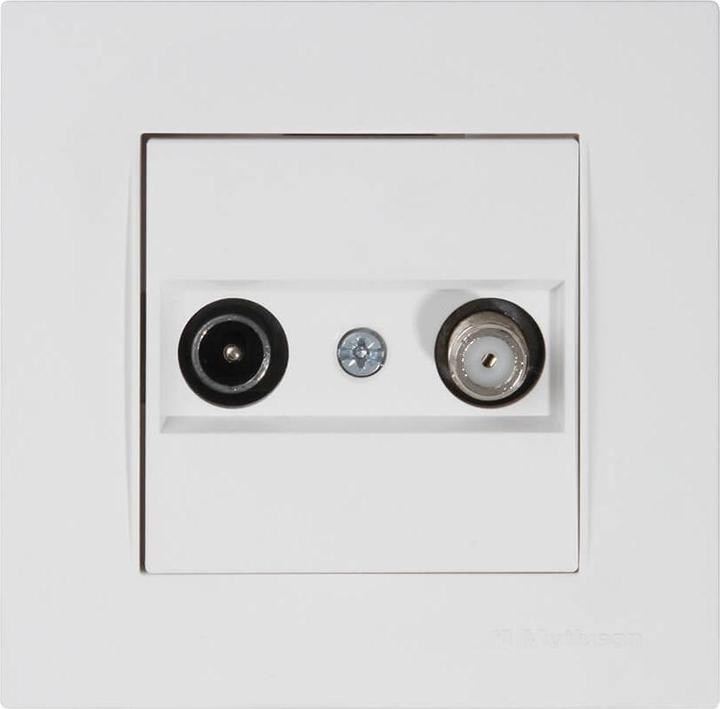 Productafbeelding Mutlusan Rita TV SAT multimedia wandcontactdoos inbouw wit