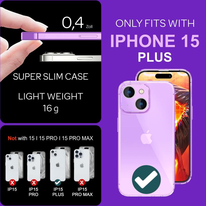 Immagine prodotto Nalia Copertura in silicone trasparente al neon (Apple iPhone 15 Plus)