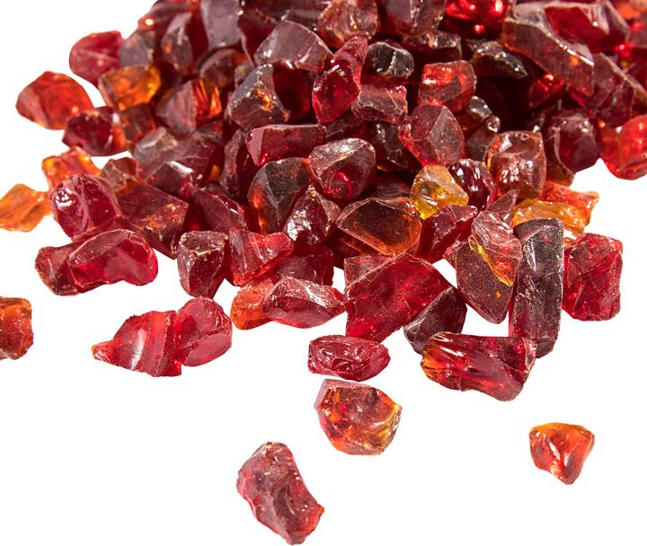 Produktbild Teamson Lavasteine 4kg Rot  Feuerfestes Glas für sichere Gas-Feuerstellen im Garten